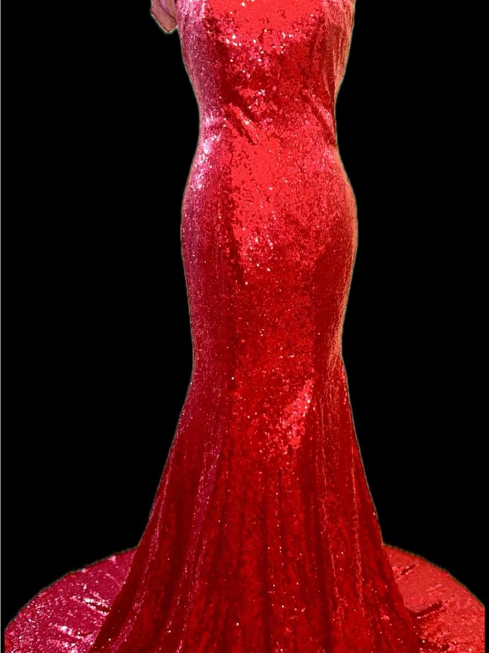 Strapless Red Sequin Mermaid Gown